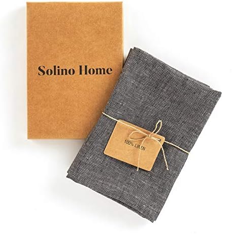 Solino Home Linen Kitchen Towels Set of 2 Charcoal Grey