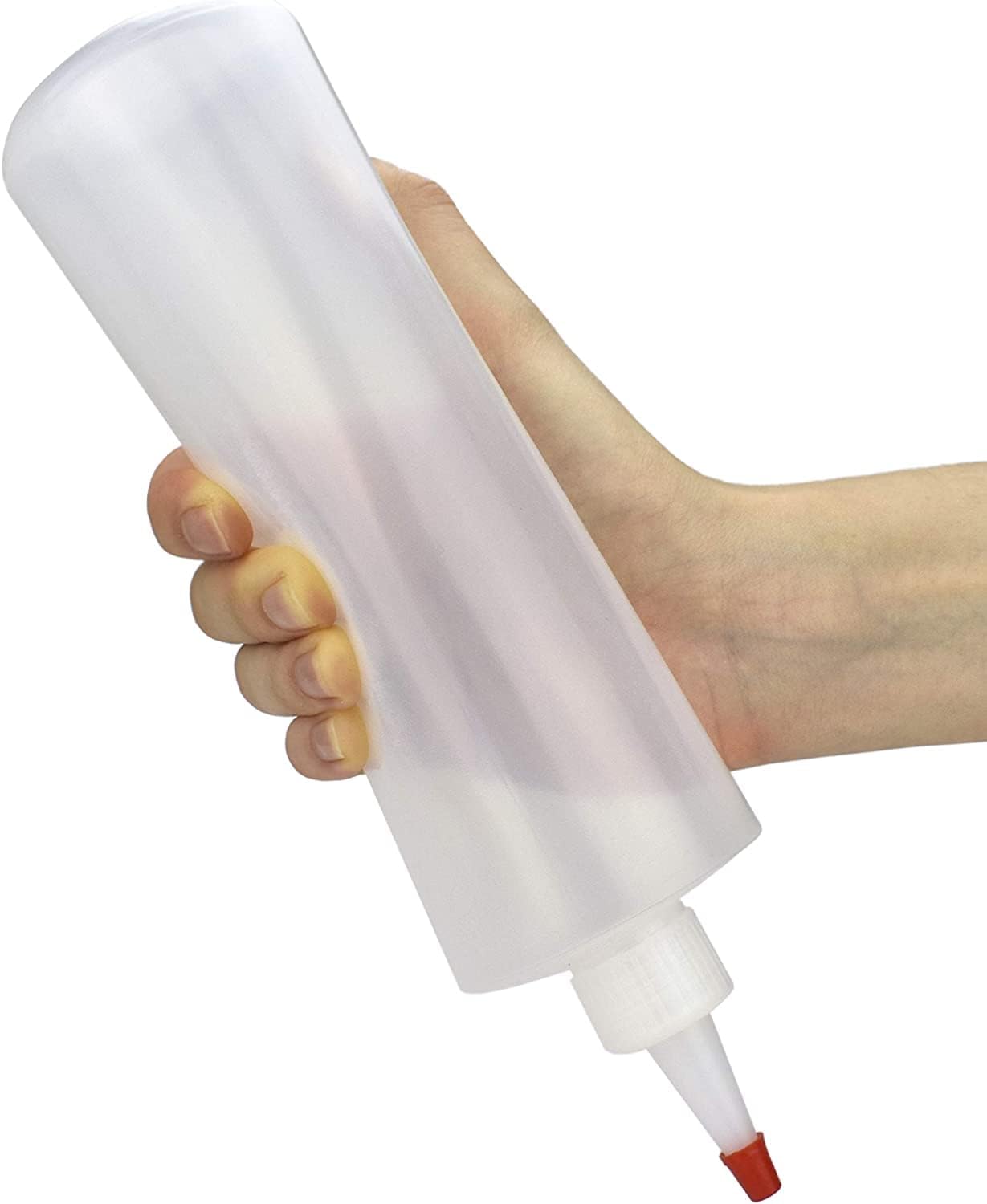 BRIGHTFROM 16 OZ Squeeze Bottles 4 Pack BPA Free Red Top Condiment Containers