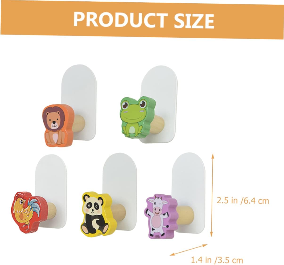 Hohopeti Wooden Animal Hooks 5pcs Wall Decor 1