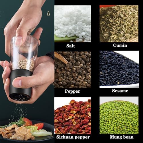 ANDONG Salt Pepper Grinder Set of 2 Black White