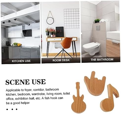 3Pcs ULTECHNOVO Wood Wall Hooks Minimalist Coat Towel Hangers