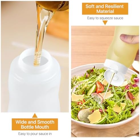 Akamino 9 Pcs Condiment Squeeze Bottles with Flip Top