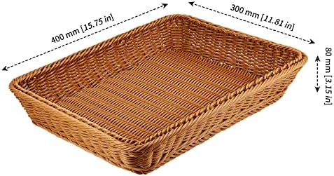 MANCHAP 3PCS 16 Inch Poly Wicker Bread Baskets