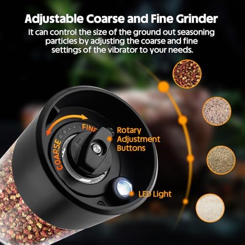 Electric Salt Pepper Grinder Set with LED Light