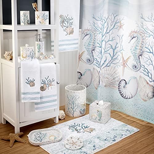 Avanti Linens Wastebasket - Sea Inspired Coastal Terrazo Design