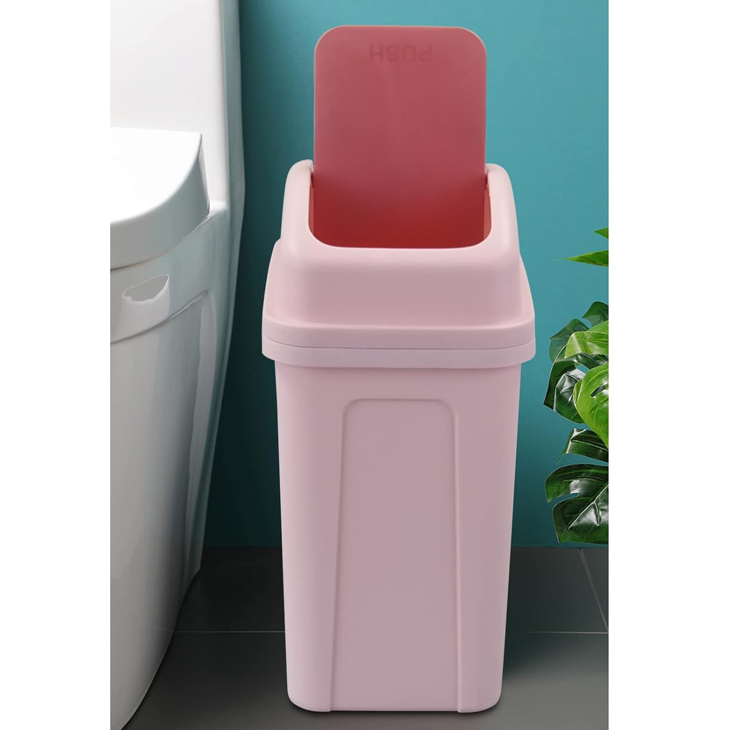Innouse 7L Small Garbage Can with Swing Lid Pink