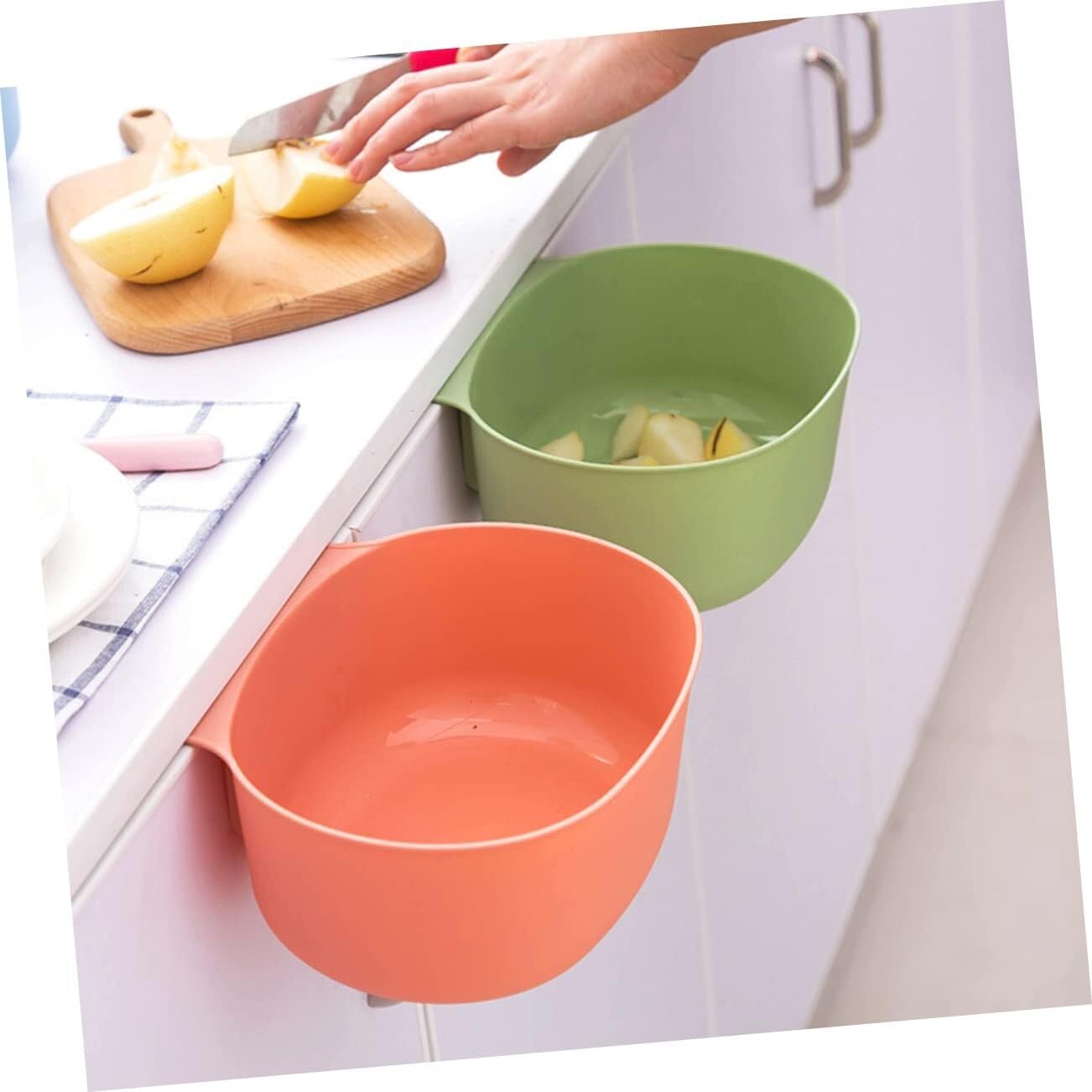 Hanging Trash Can for Cabinet Door Space-Saving