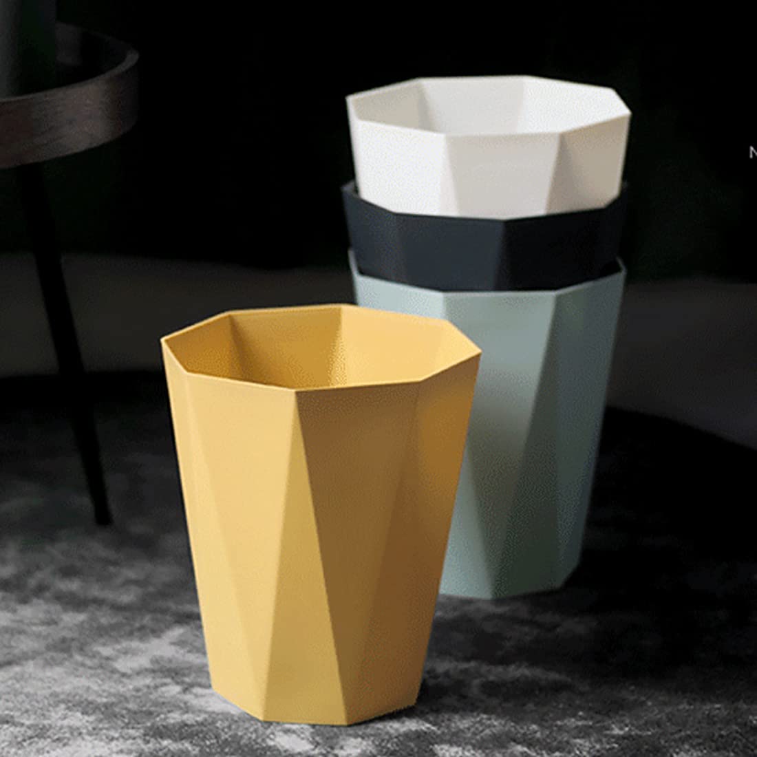 Zentto Polygon Small Trash Can Mustard Yellow