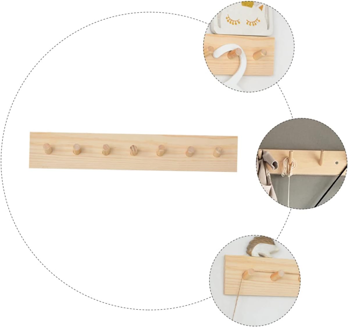 GLEAVI 1Pc Creative Wooden Coat Hook Minimalist Design