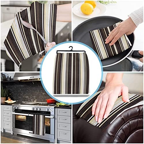 ZOE GARDEN Abstract Brown Kitchen Towels 4-Pack 18x28 Quick Drying Cleaning Cloths