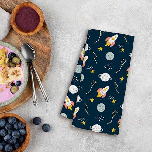 WFSM Outer Space Rocket Decorative Towels 16x24 Inches 1