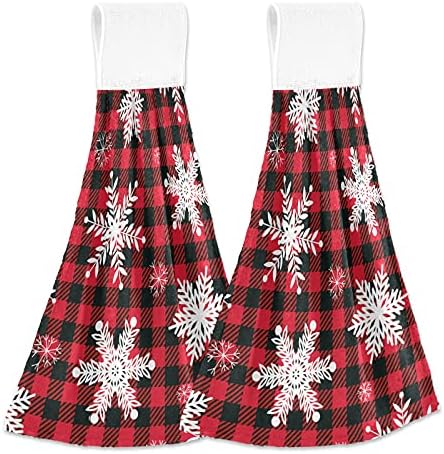 Vnurnrn 2-Pack Hand Towels with Velcro Hanging Design