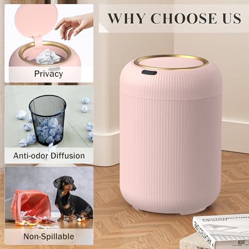 Smart Bathroom Trash Can with Touchless Lid