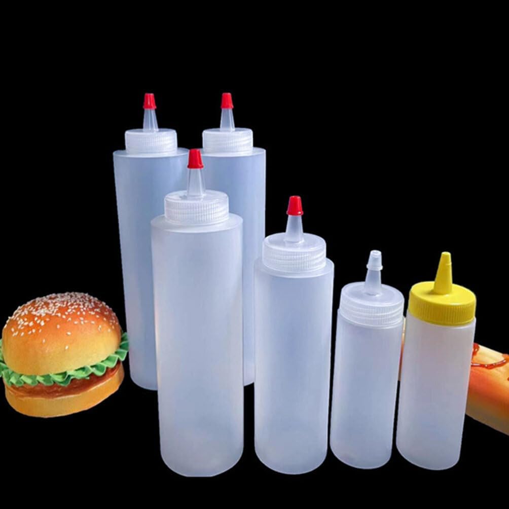 Luxshiny 15PCS Clear Condiment Squeeze Bottles