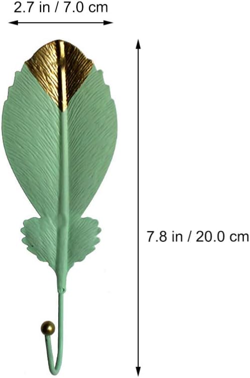 3 Pcs Wrought Iron Tropical Leaf Hooks for Home and Office
