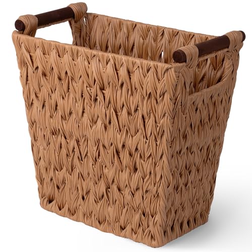 GRANNY SAYS Caramel Orange Woven Trash Can with Handles