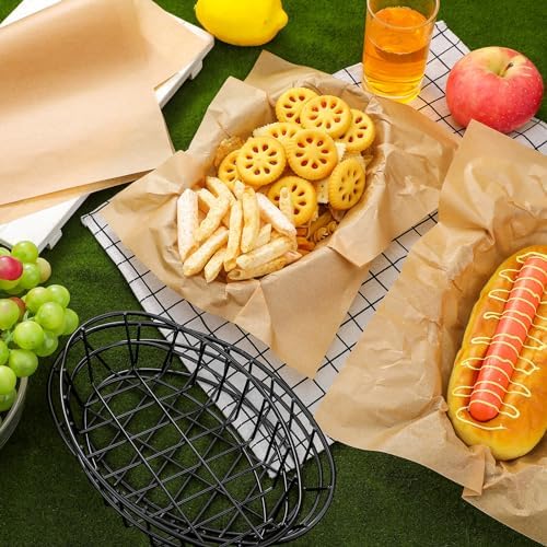 Hushee 12 Pcs Wire Bread Baskets with Liners