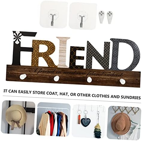 PRETYZOOM Wooden Wall Hook for Clothes and Hats