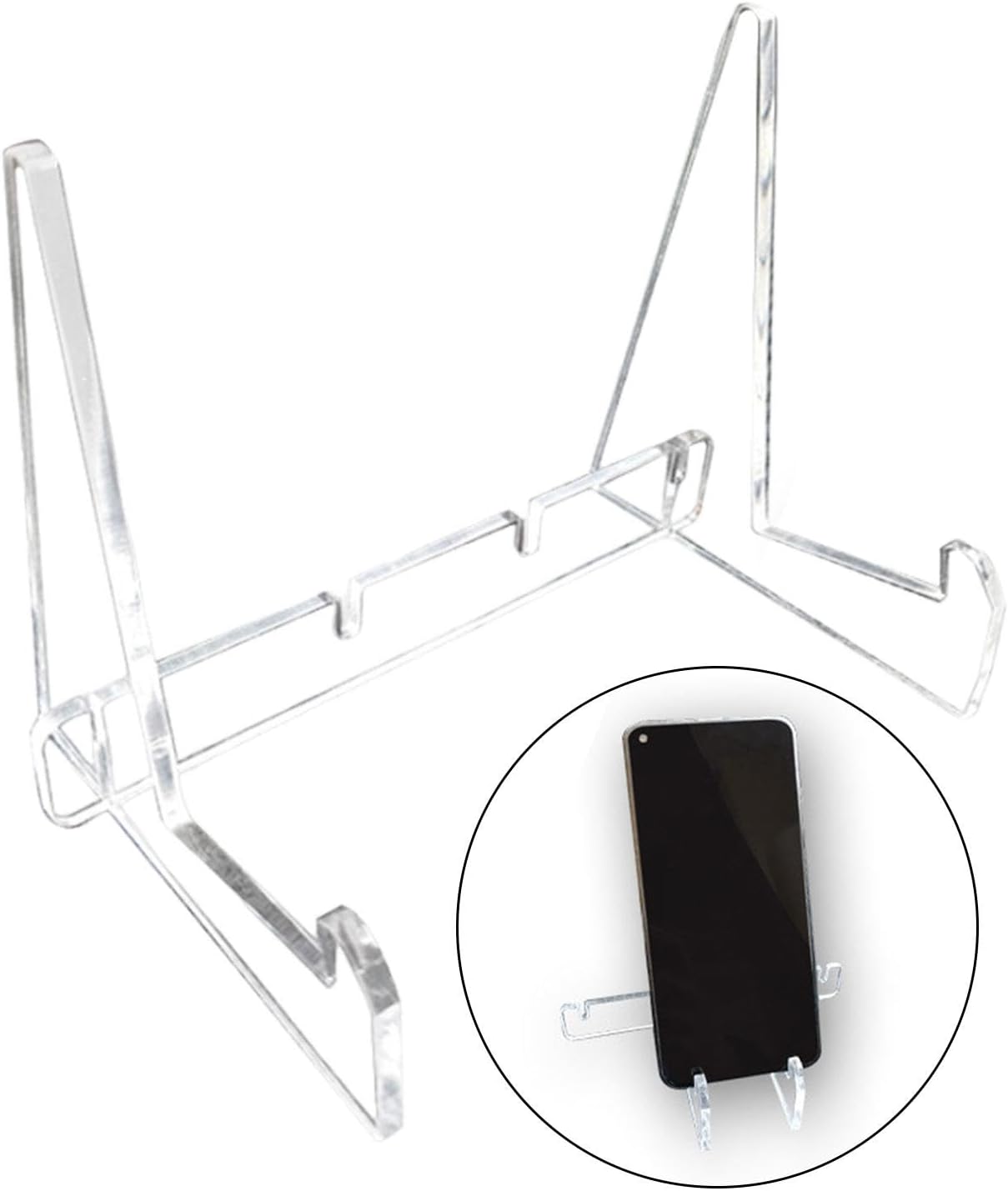 Adjustable Acrylic Book Stand with Support Shelves