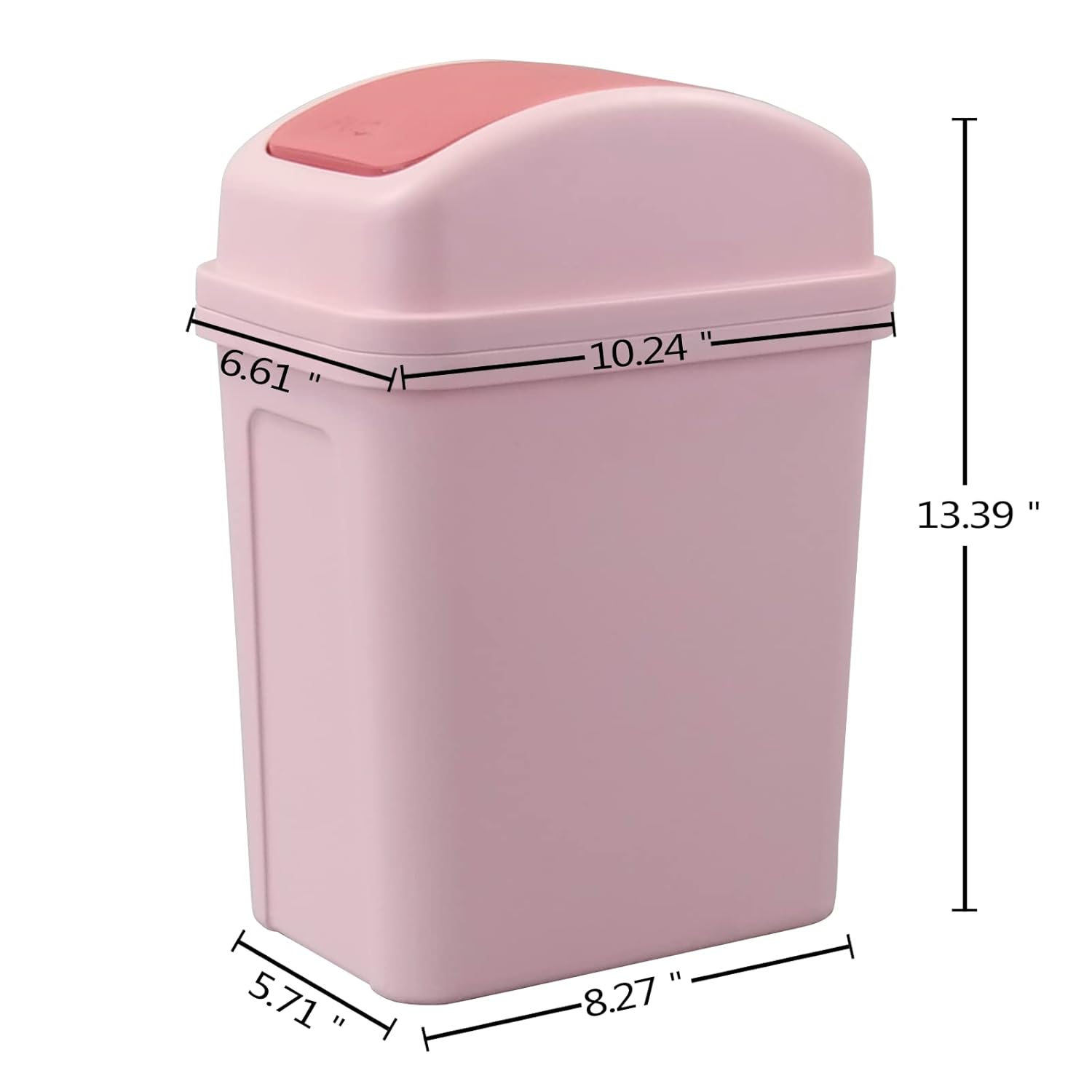 Innouse 7L Small Garbage Can with Swing Lid Pink