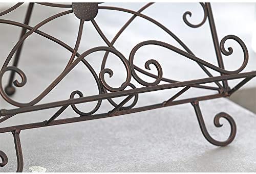 Jemeni Bronze Cookbook Stand with Scrollwork Design