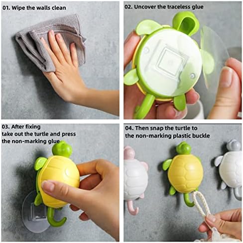 3PCS Cute Sea Turtle Wall Hooks with Gravity Pop-Up Design
