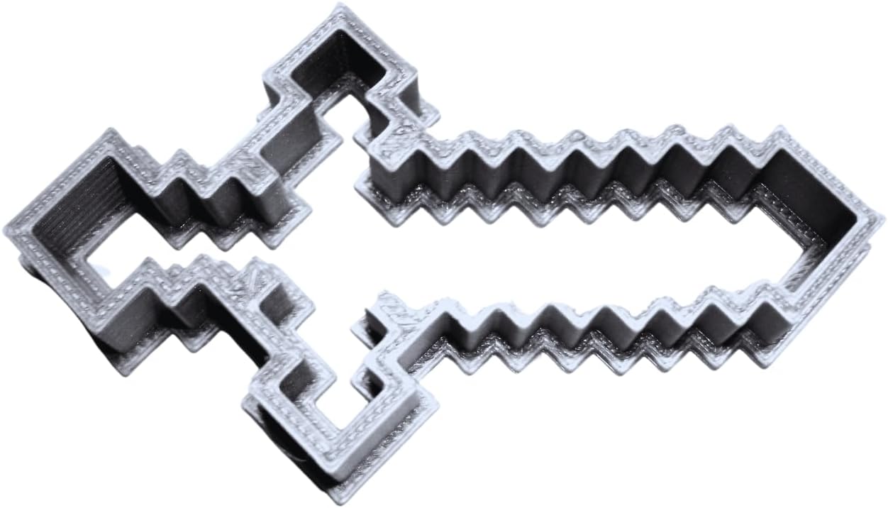 BLOCK ADVENTURE VIDEO GAME SWORD Cookie Cutter