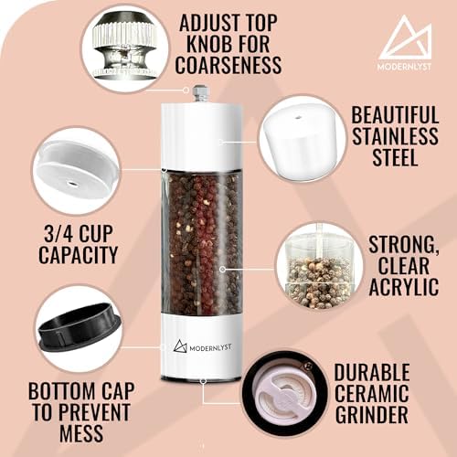 Modernlyst Manual Salt Pepper Grinder Set of 2