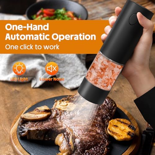 Electric Salt Pepper Grinder Set with LED Light