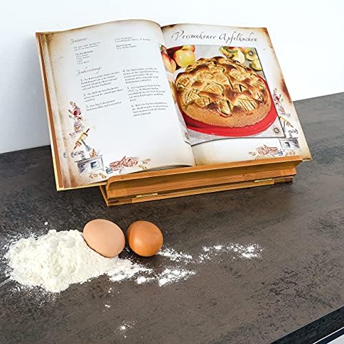 Relaxdays Bamboo Cookbook Stand Adjustable Angle