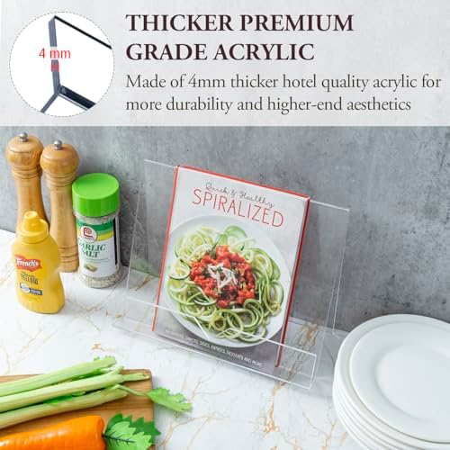 MyGift Modern 4 mm Clear Acrylic Cookbook Holder Set of 2 1
