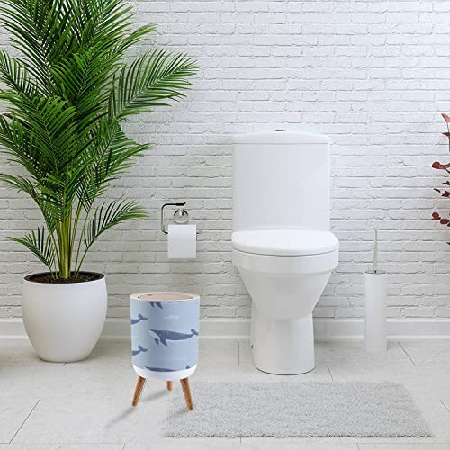 Cute Whale Trash Can with Lid 7L18 Gallon 1