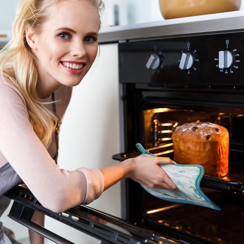 Leinuosen Ocean Pattern Dish Towels and Oven Mitts Set