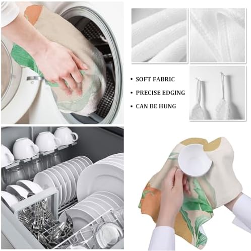 ZOE GARDEN Modern Leaves Kitchen Towels 4-Pack