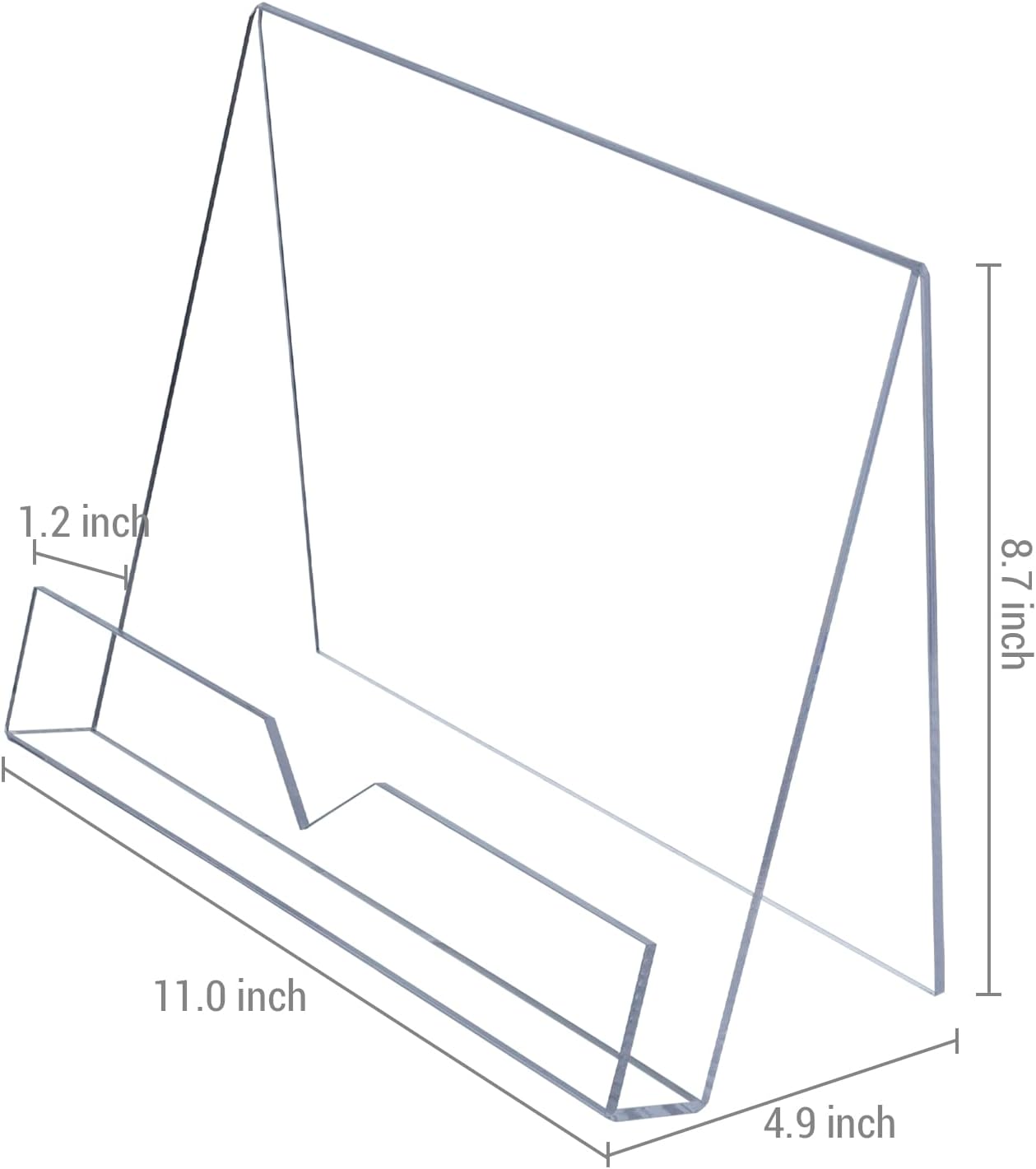 MyGift Modern 4 mm Clear Acrylic Cookbook Holder Set of 2 1
