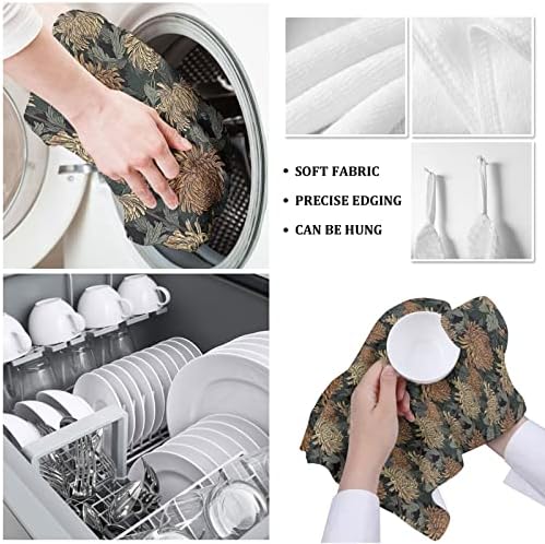 ZOE GARDEN Dahlia Flower Dish Towels 2-Pack 18x28 Country Kitchen Linens