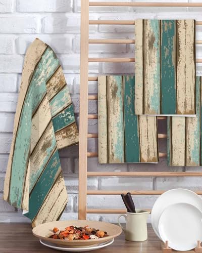 Falaniique Turquoise Aqua Waffle Towel Set of 3 1