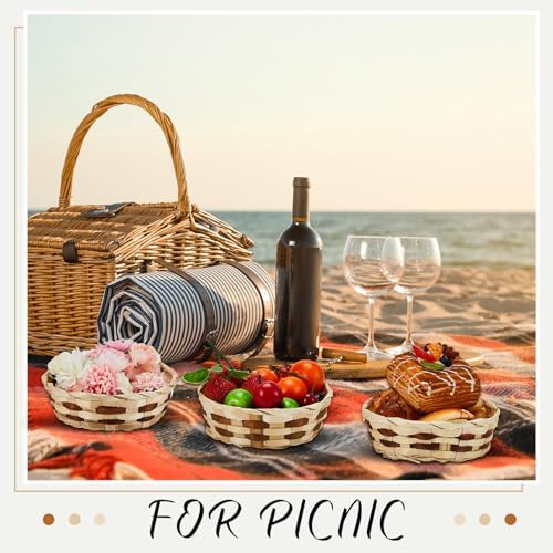 Sintuff 60 Pcs Bamboo Wicker Easter Fruit Basket