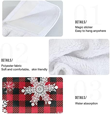 Vnurnrn 2-Pack Hand Towels with Velcro Hanging Design