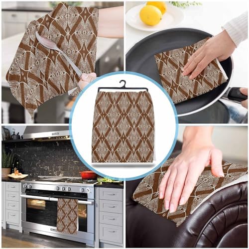ZOE GARDEN Geometric Brown Dish Towels 4-PC Set