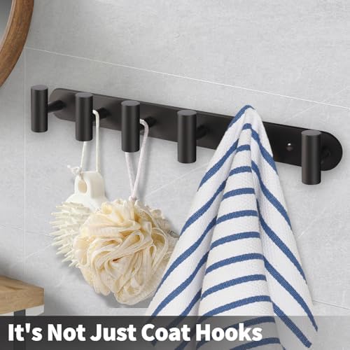 Topspeeder 2 Pcs Wall Mount Coat Rack with 6 Hooks