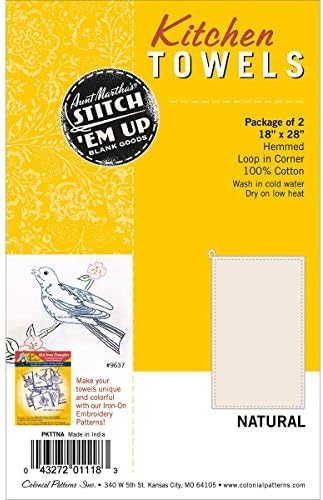 Aunt Marthas Stitch Em Up Hemmed Kitchen Towels 2-Pack