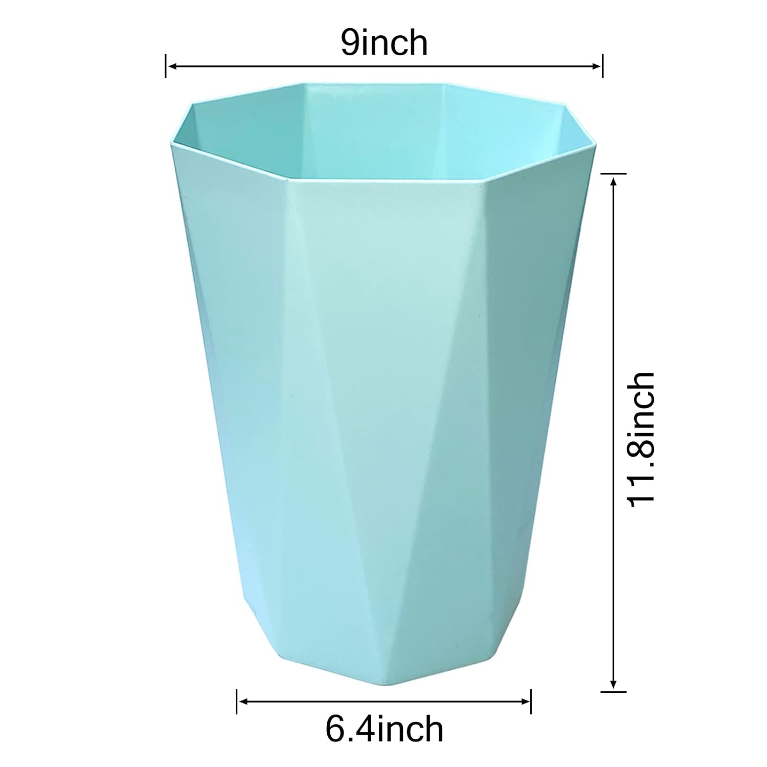 6pcs Diamond Shape Trash Can 10Litre 6 Colors
