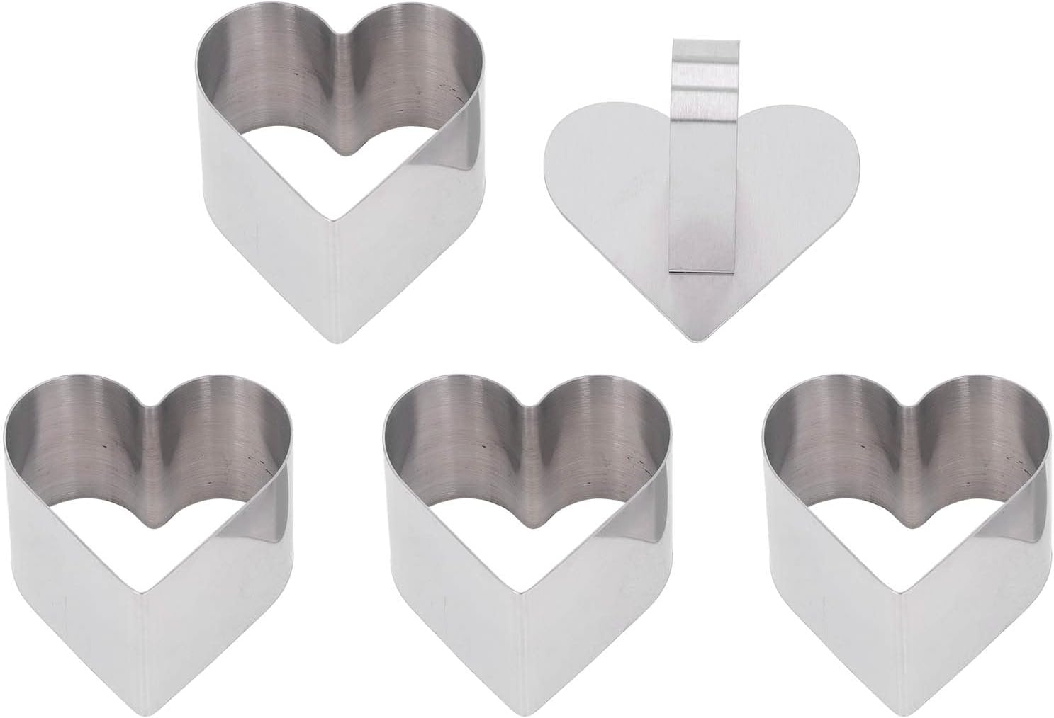 4Pcs Heart Shaped Cake Cutter Set with Lid and Rounded Edges