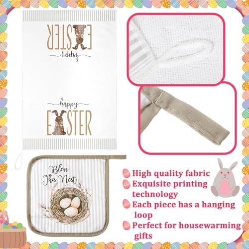 Bencailor 6 Pcs Easter Kitchen Towel Set