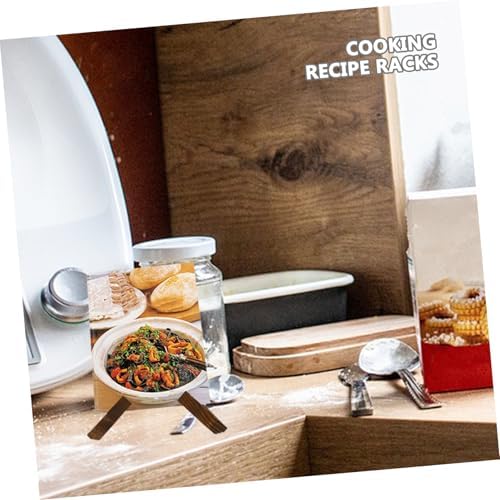 SHOWERORO Wooden Cookbook Stand Simple Sturdy Kitchen Book Holder 1