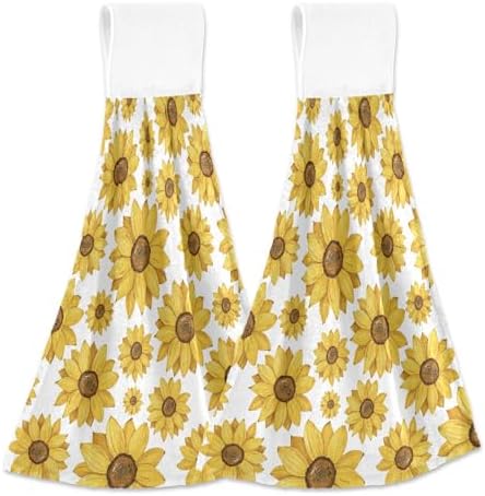 OTVEE Sunflowers Pattern Dish Towels 2 Pieces