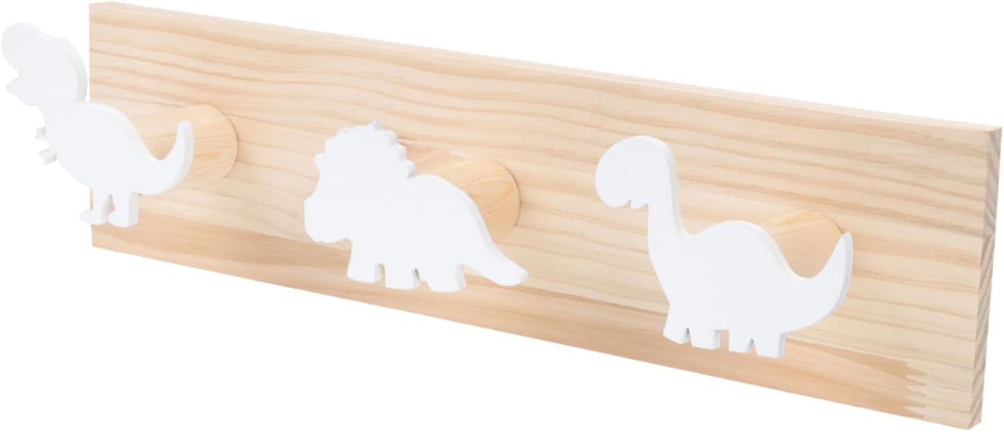 PRETYZOOM Dinosaur Wooden Hook Coat Hat Hanger
