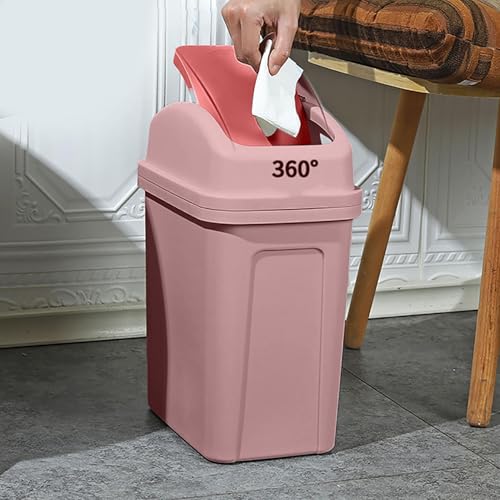 4 Gallon Swing Top Trash Can in Pink