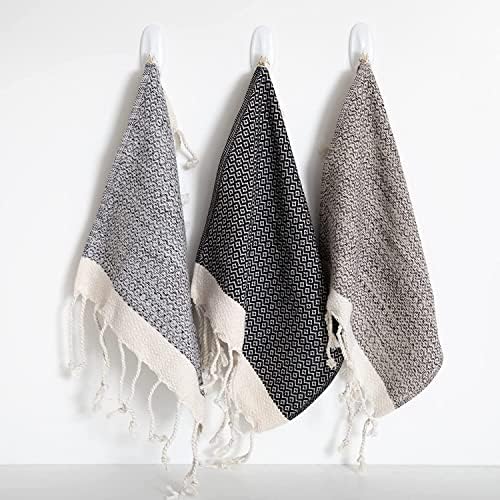 SMYRNA Turkish Cotton Dish Towels Pack of 4 12x12 Inch Gray